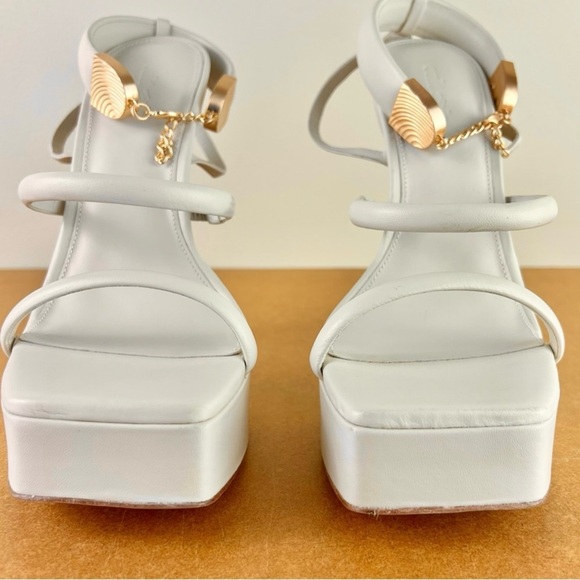 NEW CULT GAIA BEIGE LEATHER PLATFORM SANDALS - Picture 11 of 14